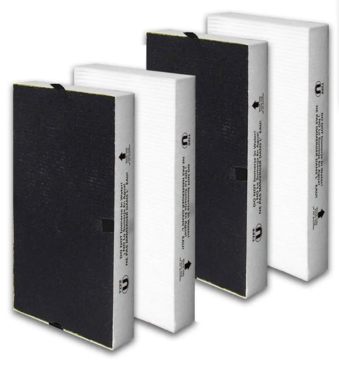Replacement Filter U For Honeywell HEPAClean U HRF201B And Febreze FRF102B Four Pack With Dual Action Activated Carbon Pre Filter