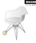 Heavy Duty Adjustable Furniture Glide Feet With Ultrasoft Wool Base Snappy Quick Click Pins And Swivel Cups on a chair leg.