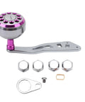 Lightweight Aluminum Alloy Fishing Reel Power Handle With Ergonomic Knob Grip And Full Frame Kit For Lew's Baitcasting Reels Purple Upgrade Your Gear Today, purple aluminum reel handle kit with hardware