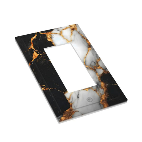 Fresh Black Gold Marble Decorative Outlet Covers And Single GFCI Switch Plates One Gang Rocker Wall Accents in sleek design.