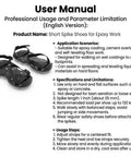 User manual for Epoxy Floor Spiked Shoes With 1 Inch Spikes, 4 Pairs For Coating, Overlay And Resin Application with adjustable straps.