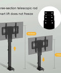 Three-section telescopic rod of Smooth Electric Lift Monitor Arms And TV Stand With Remote Control Heavy Duty Vertical Platform For Large Screens Up To 32 Inches.