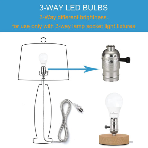 Three Way LED Light Bulbs A21 50W 100W 150W Equivalent 3000K Warm White Awesome For Reading Indoor E26 Base illustration