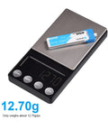 BT2.0 450mAh 1S LiPo Battery with BT2.0 Connector on scale, weighs 12.70g, for Tiny Whoop Drones, 3.8V 30C To 60C Discharge.