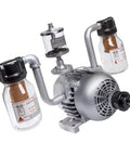 Heavy Duty Rotary Vane Vacuum Pump Delivering Badass High Suction Power And Quiet Industrial Operation Built Tough with dual collection jars.
