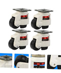 Heavy Duty Swivel Leveling Casters 4 Pack with wear-resistant nylon pucks and adjustable feet for workbench use.