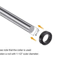 Double Split Shaft Collar Clamp On For One And A Half Inch Rod, Two And Three Eighths Inch Outside Diameter, Nine Sixteenths Inch Width, Black Oxide Finish, Set Screw Axle Collar For Secure Positioning And Vibration Control.