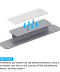 Four Pack Self Adhesive Drawer Handles Grey Plastic Pulls For Cabinets Bathroom Closet Wardrobe Dresser 110mm Long With Smooth Groove Design And Easy No Drill Installation, side view