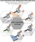 Heavy Duty All Purpose Scissors 8.5 Inch Pro Grade Stainless Steel Blades With Frosted Gray Comfort Grip Handle cutting materials