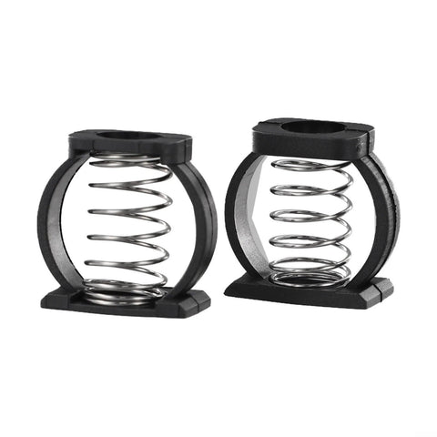 2Pcs Folding Bike Enhanced Hinge Clamp For Brompton Spring C Buckle Accessory with durable black finish, side-by-side view.