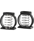 2Pcs Folding Bike Enhanced Hinge Clamp For Brompton Spring C Buckle Accessory, durable black finish, 22.2x21.9mm size.