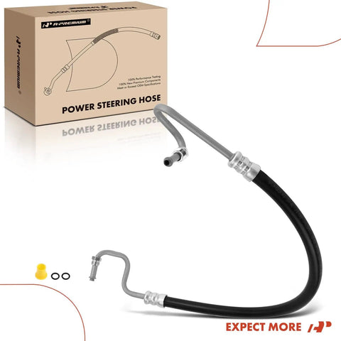 Dodge Ram Power Steering Pressure Hose Line Assembly With O Ring And Bushing Pump To Gear Rack For 1994 Through 2002 Ram