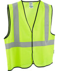 Built Dang Tough Class Two High Vis Safety Vest In True Lime Polyester with reflective tape, size L XL, for road work.