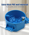 Round Plastic Electrical Ceiling Box With Ground Lug For 1 Gang 4 Inch Diameter Circuits Blue ETL Listed DIY Friendly Install