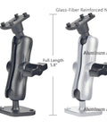 CarPlay Screen And Backup Monitor Mount with Aluminum Adjustable Arm, 360 Degree Rotation, AMPS Base shown in black and silver