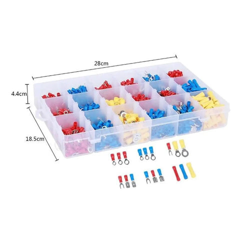 Get These Awesome 1200pcs Electrical Connectors With Insulated Crimp Terminals Perfect For Any Mixed Assorted Lug Kit Featuring Ring Fork Spade And Butt Connector Sets To Fix Your Wiring In A Flash. 1200-piece insulated crimp terminal organizer box, 28cm x 18.5cm