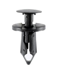 Top Notch 25 Pack Grille Push Pin Retainer Clips And Bumper Cover Fastener Rivets, detailed view of a black nylon push pin.