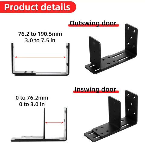 Heavy Duty Door Barricade Brackets 2 Pack U Shaped Security Bar Mounts For Outswing And Inswing Doors Gates 2x4 Pre Drilled