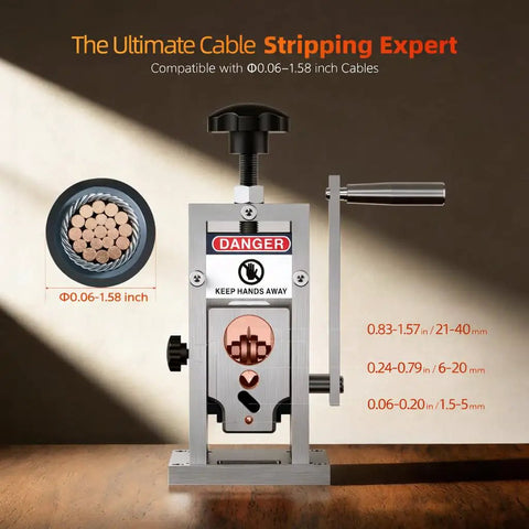 Manual Wire Stripping Machine 0.06 To 1 Inch Drill Powered Or Hand Crank Copper Wire Stripper with adjustable cutting range