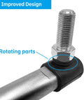 Adjustable Drag Link Set For Lawn Tractors Left And Right Hand Replacement Links Replaces 194740 194741 To Restore Steering Precision And Smooth Handling On AYP EHP Built Models Swap In Easily And Get Your Ride Steering Back On Track. close-up of threaded steel drag link end