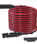 Heavy Duty SAE Extension Cable 16AWG 20 Foot For Battery Chargers And Trickle Chargers coiled with connectors shown