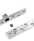 Stainless Steel Hidden Pivot Door And Cabinet Hinge With 360 Degree Rotation Axis, Includes Location Shaft shown disassembled