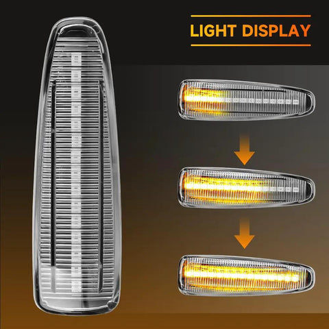 LED light display for Mitsubishi Lancer VIII Front LED Side Marker Lights Pair With Clear Lens Yellow LED Turn Signals