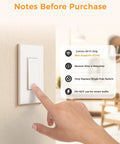 Person touching 4 Pack Smart Light Switch With Neutral Wire Required Works With Apple HomeKit Alexa And Google Home No Hub Needed