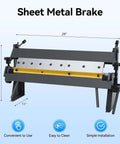 24-Inch Precision Sheet Metal Hand Brake With Removable Fingers, front view showing dimensions and features