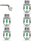 Top Shelf Quick Response Pendant Fire Sprinkler Heads Half Inch Thread 93C Temp Rating with five nickel plated copper heads and wrench.