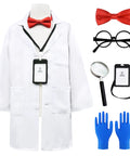 Mad Scientist Costume Kit For Kids With Thick White Lab Coat Goggles Magnifying Glass Gloves And Bow Tie For Boys And Girls Ages 3 To 12 Halloween Dress Up And Birthday Parties