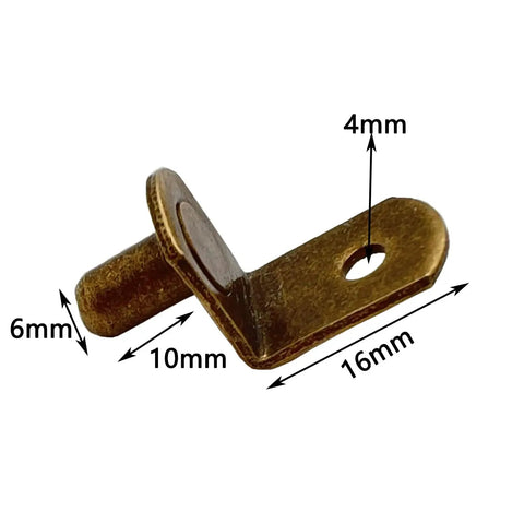 Rock Solid 50 Pack Shelf Support Pegs Nickel Plated Stainless Steel Cabinet Pins Bronze Tone 6mm cabinet pin with dimensions