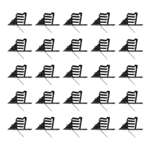 Heavy Duty Multi Cable Clips in a 25 pack, black plastic, each 22x39mm, perfect for organizing messy wires in workspace.
