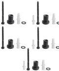 Spacer Replacement Barn Door Hardware Kit With 1-3/8 Inch Spacers And Screws And Lag Bolts For Flat Track, black set of five