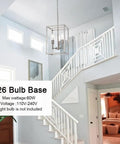 Three Light Brushed Nickel Chandelier Pendant Lighting With Industrial Metal Cage Modern Ceiling Fixture in a foyer