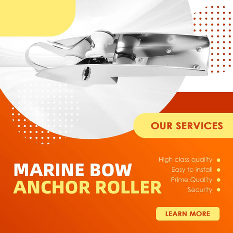 316 Stainless Steel Bow Anchor Roller for Boats Pivoting Marine Hardware with Polished Finish