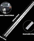 20 Inch Stainless Steel Piano Hinges Two Pack Continuous Heavy Duty Hinges with 0.04 Inch Leaf Thickness and 1.2 Inch Open Width, polished