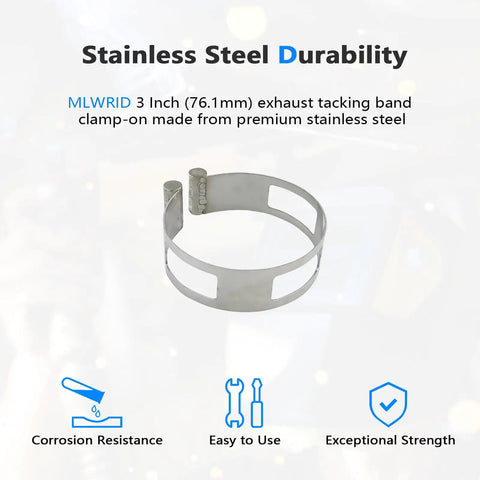 Heavy Duty 3 Inch Stainless Steel Exhaust Tacking Band Clamp Locks Down Tight For Zero Fuss Weld Setup And Dead Straight Pipe Fitment On Your Custom Exhaust Build Projects Today.