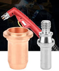 Pro Plasma Torch Consumables Kit Featuring 10 Red Copper Electrodes And 10 Tip Nozzles For Professional Cutter Maintenance, showing copper nozzle and electrode.