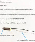 614 Hollow Cup Drone Propellers And Coreless Micro Motors Kit For RC Helicopters And Quadcopters, 3.7V Motor Specifications