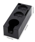 Top Notch Espresso Tamper Base With Distribution Tool For 51mm 53mm And 58mm Portafilters, black ABS material, adjustable height.
