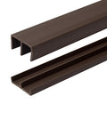 Half Inch Panel Sliding Door Track Set With Brown Plastic Upper And Lower Rails, 36 Inch Length, For Half Inch Thick Panels, USA Made Pack Of One