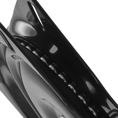 Close-up of Rock Solid 6X6 Inch Swivel Plates for Bar Stools showing smooth black steel finish and edge detailing.