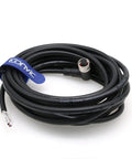 M12 4 Pin Female Right Angle Aviation Sensor Connector Cable A Code Shielded Gold Plated Contacts 8M coiled view