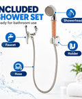 Included Shower Set with Faucet, Showerhead, Holder, and Hose for easy bathroom use. This Electric Water Heater Wall Mount Tank Is A Total Beast With 1500W Fast Heat Element And Bombproof Stainless Steel Plus Thick Enamel Liner Gets You Hot Water In A Jiffy For The Home Vibe At 110V.