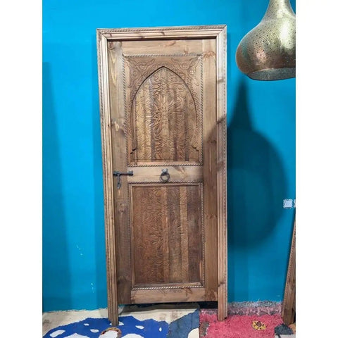 Carved Barn Door Natural Finish Made To Order Customize Your Size Choose Double Sliding Or Hinged Interior Exterior Front Door