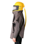Sandblast Helmet With Air Supplied Hood And Protective Cloak For Sandblasting Safety Work Durable ABS Construction For Various Head Sizes