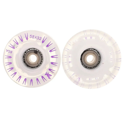2 Pack LED Light Up Roller Skate Replacement Wheels For Quad Skates Glow Wheels For Indoor And Outdoor Use, top view