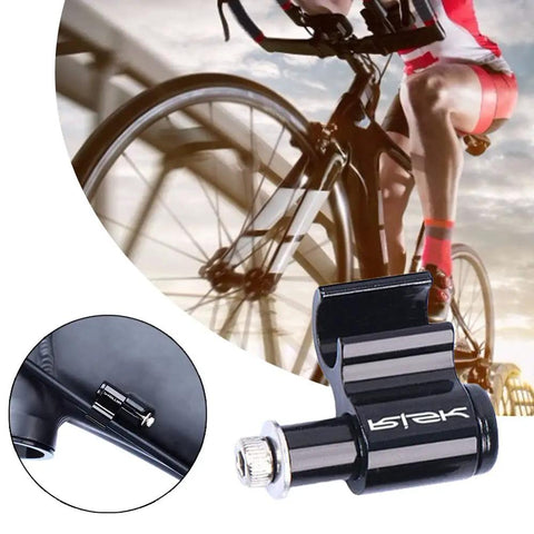 Cyclist using 4 Pack Bicycle Hydraulic Brake Cable Housing Guide Clips With Aluminum Alloy Construction And Stainless Steel Bolt, Neatly Fixes 5.6mm Cable Housings For Clean Routing, Easy Clamping, Black on bike frame