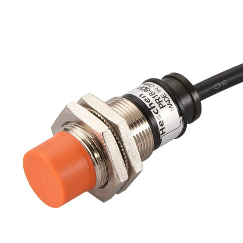 PR18-8DP M18 Inductive Proximity Sensor Switch, cylindrical metal sensor with 8mm sensing distance, designed for automation and machinery use.